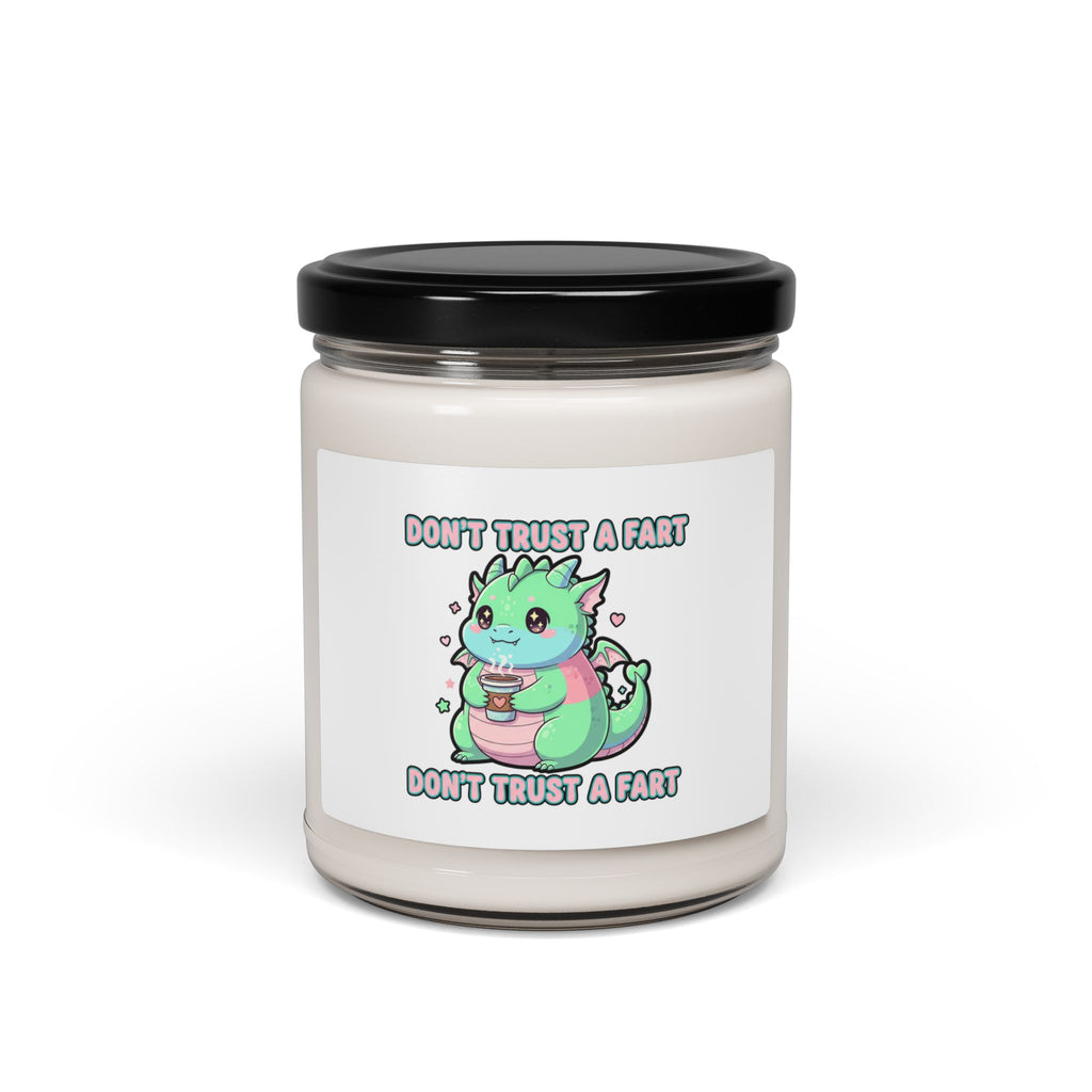 Don't Trust a Fart Soy Candle | kawaii threat, pastel cute menacing
