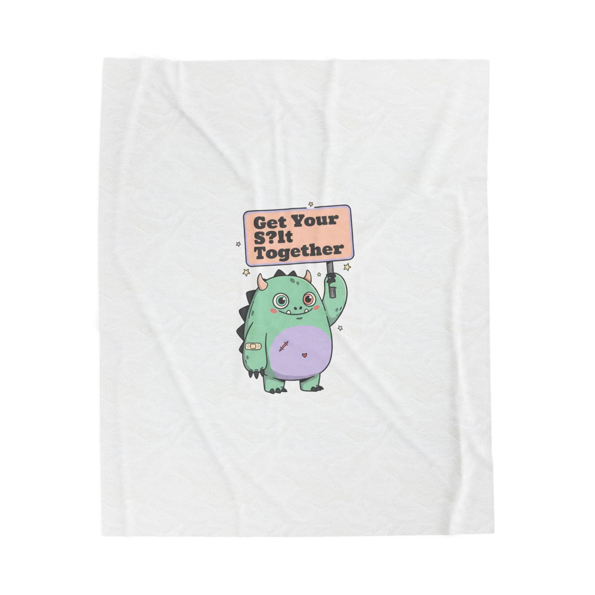 Get Your Sh*t Together Plush Blanket | Mildly Menacing Positivity, dark humor inspirational