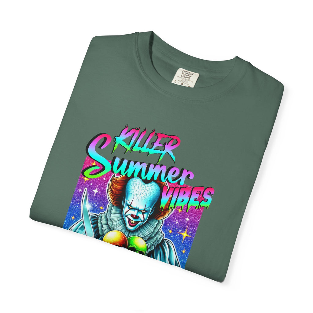 Graphic T-Shirt — "Mild Summer Vibes" Neon Clown Ice Cream Design