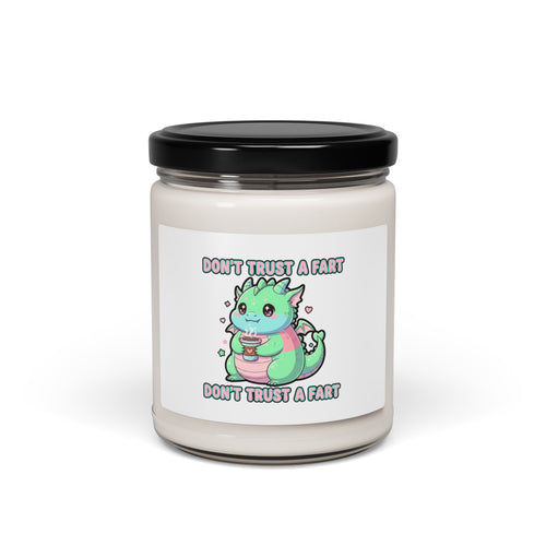 Don't Trust a Fart Soy Candle | kawaii threat, pastel cute menacing