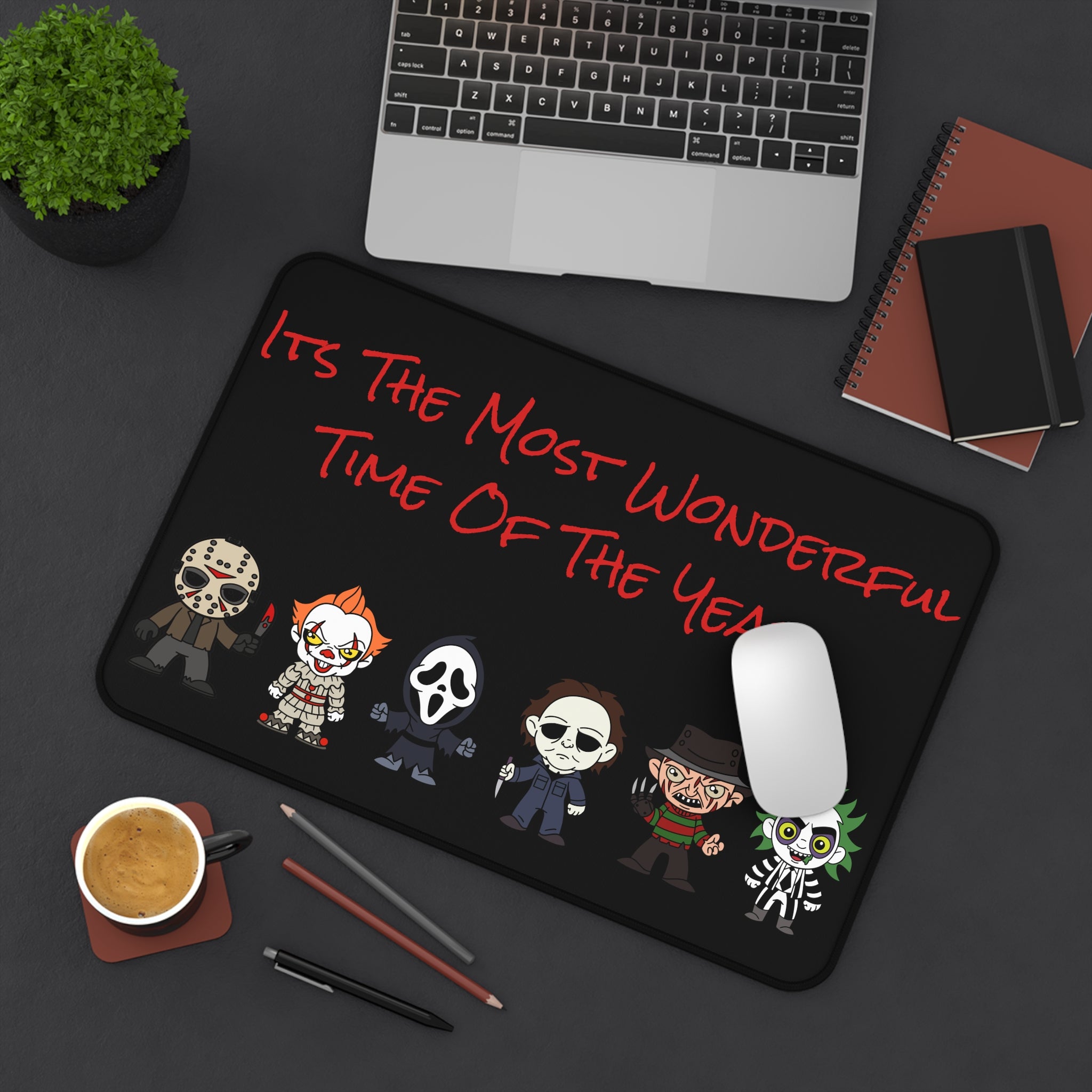 Horror Icons Desk Mat — "It's The Most Wonderful Time Of The Year" Gaming Mousepad