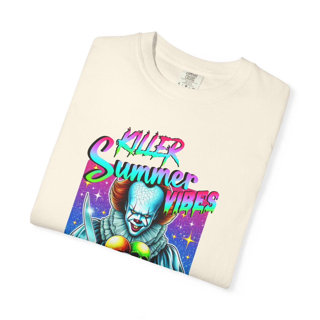 Graphic T-Shirt — "Mild Summer Vibes" Neon Clown Ice Cream Design