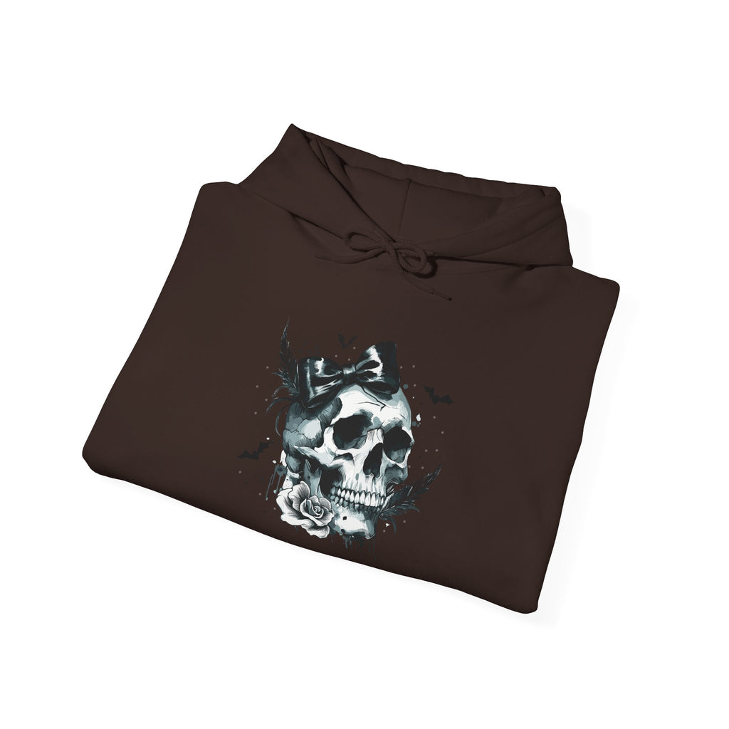 Halloween Skull Hoodie — 'Not Hiding From Halloween' Gothic Skull & Pumpkin Sleeve Pullover