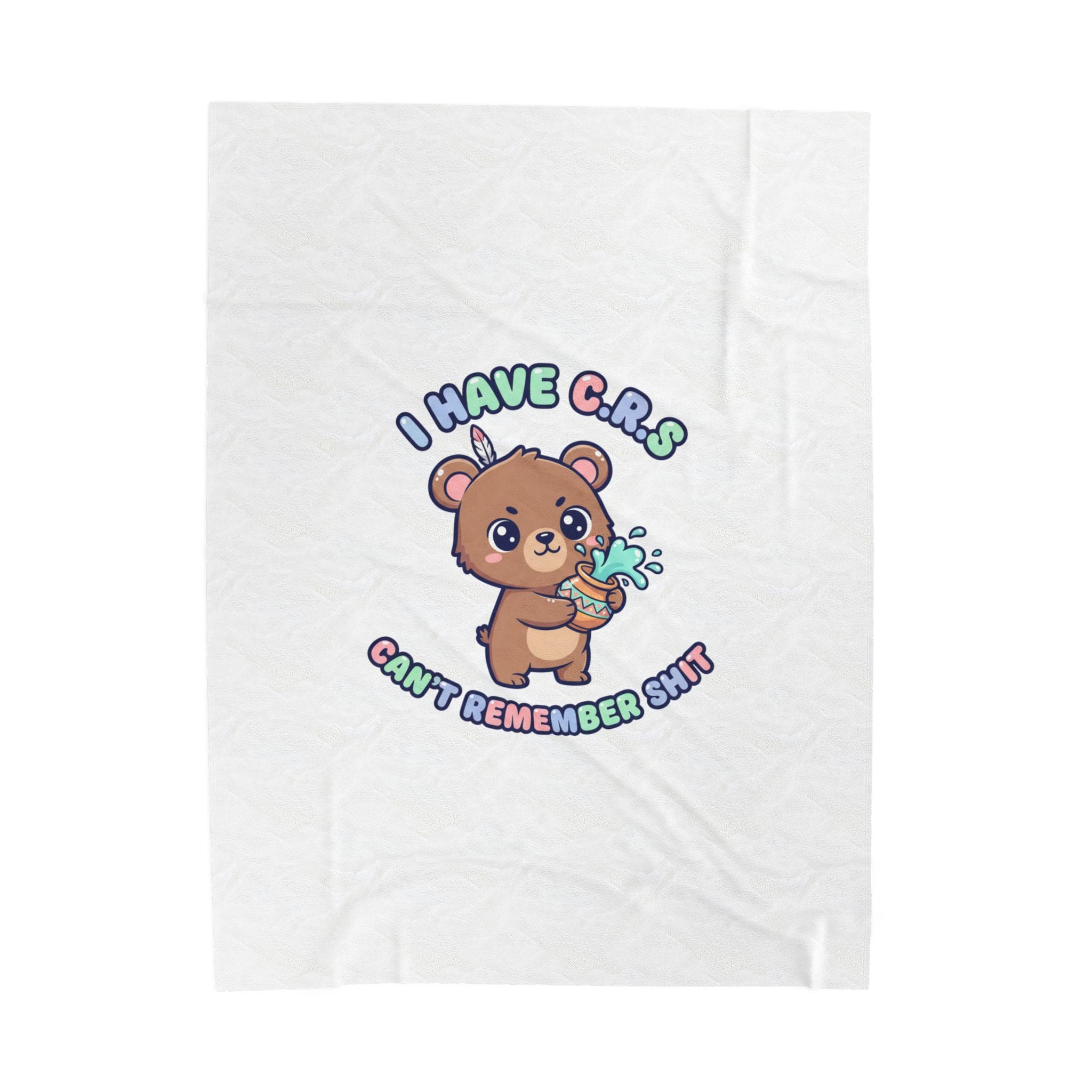 Cute Menacing Kawaii Bear Blanket | Soft Threat pastel sarcasm