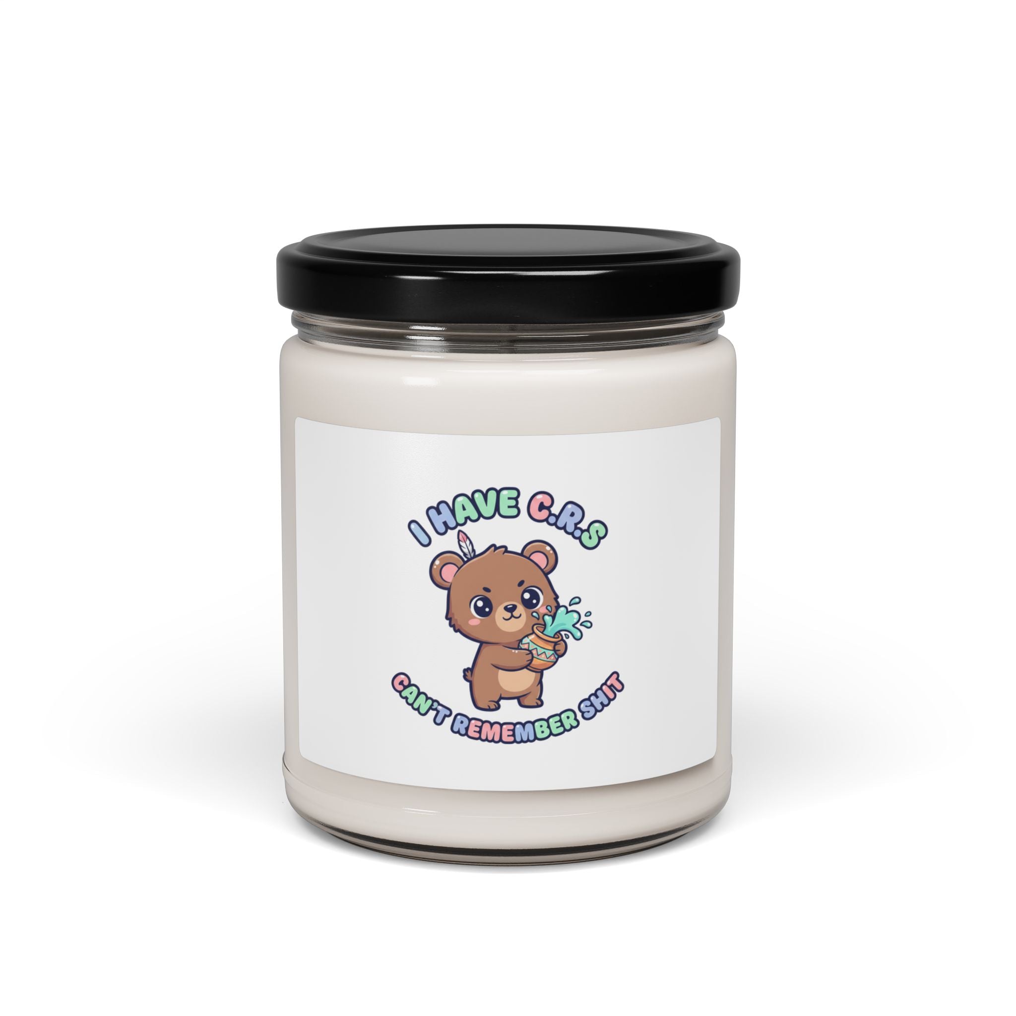 Kawaii Menacing Bear Candle, Soy Scented Jar | Soft Threat pastel sarcasm
