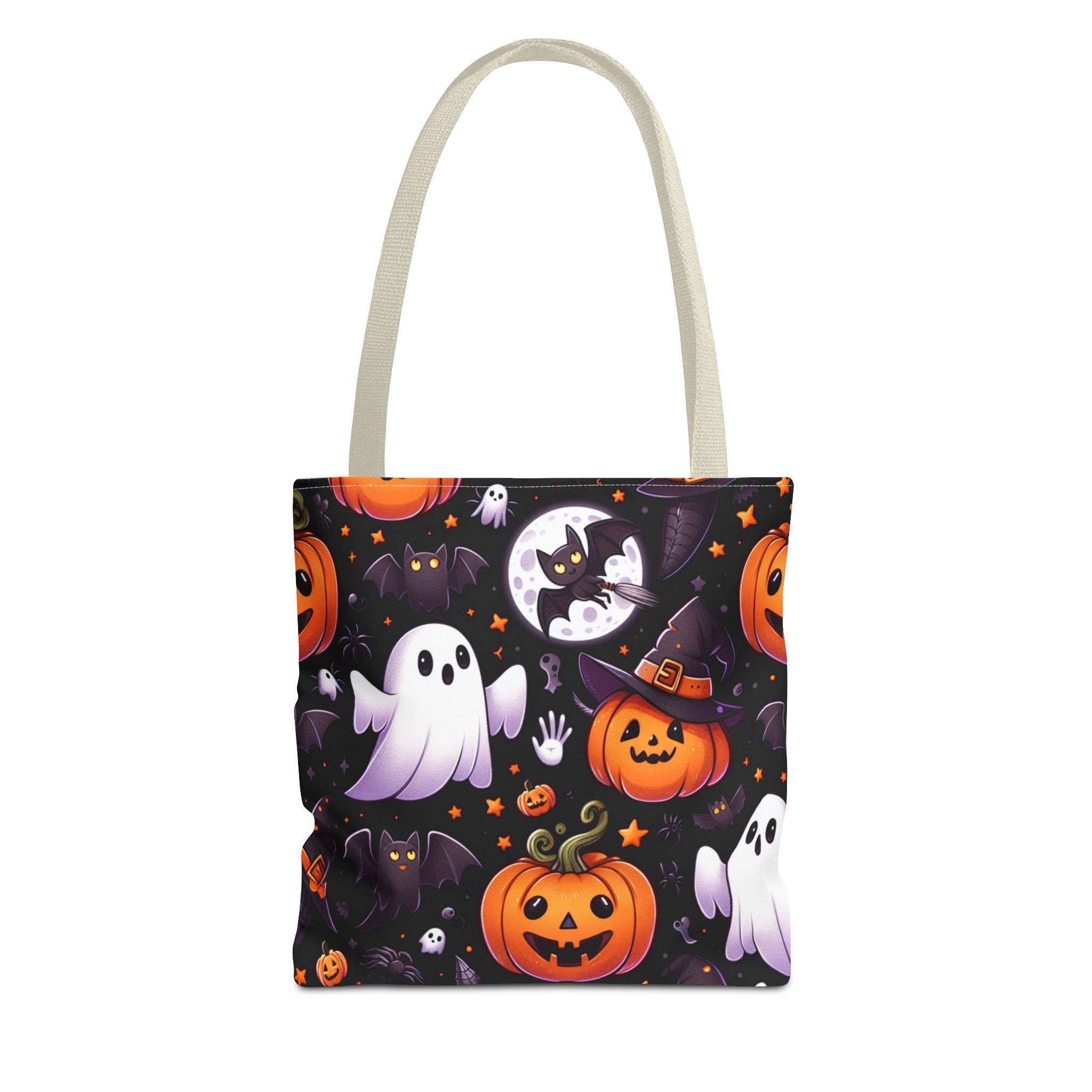 Halloween Ghosts & Pumpkins Tote Bag - Cute Spooky All-Over Print
