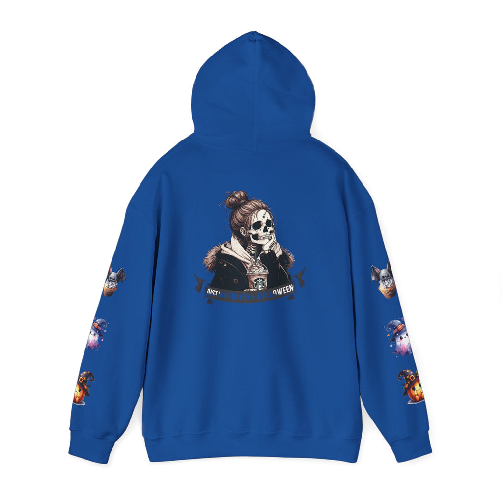 Halloween Skull Hoodie — 'Not Hiding From Halloween' Gothic Skull & Pumpkin Sleeve Pullover