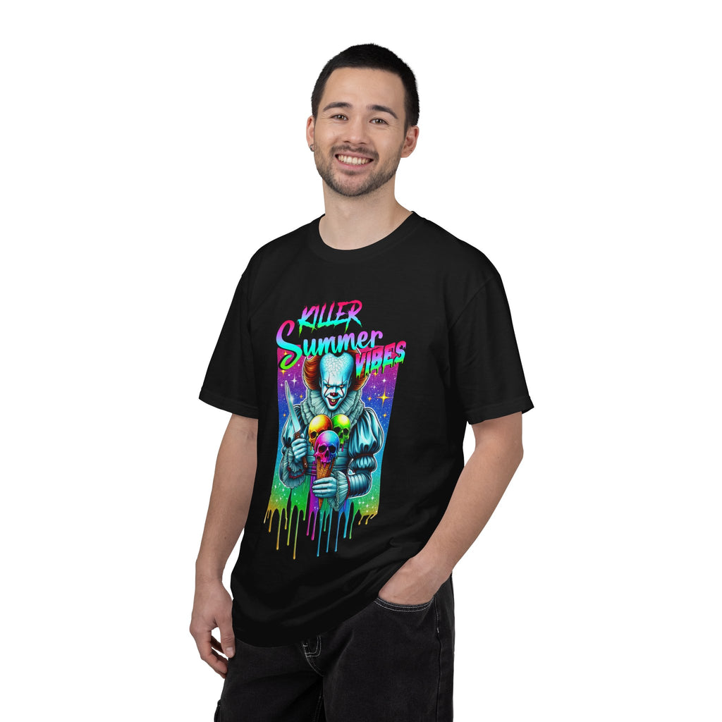 Graphic T-Shirt — "Mild Summer Vibes" Neon Clown Ice Cream Design