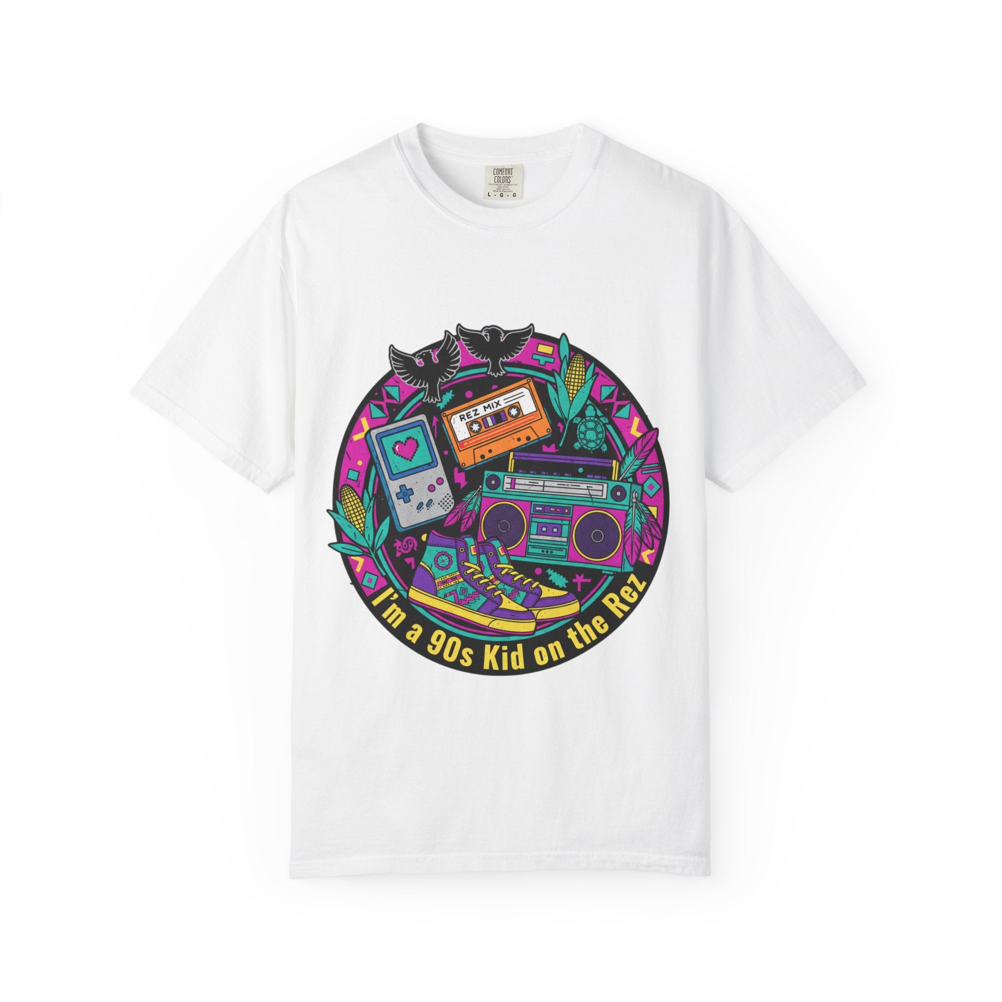 90s Kid T-Shirt — "I'm a 90s Kid on the Rewind" Retro Gamer, Cassette & Boombox Tee
