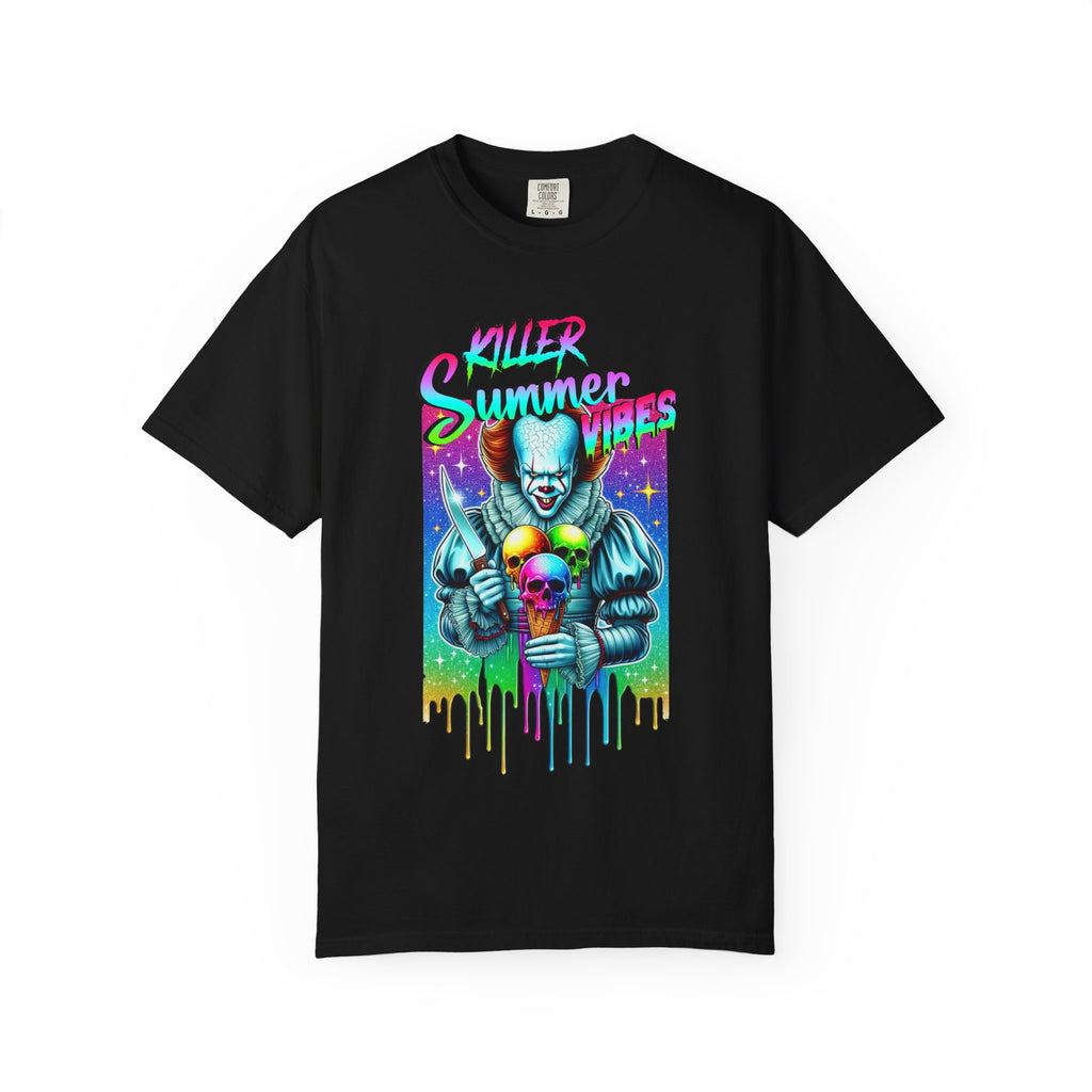 Graphic T-Shirt — "Mild Summer Vibes" Neon Clown Ice Cream Design