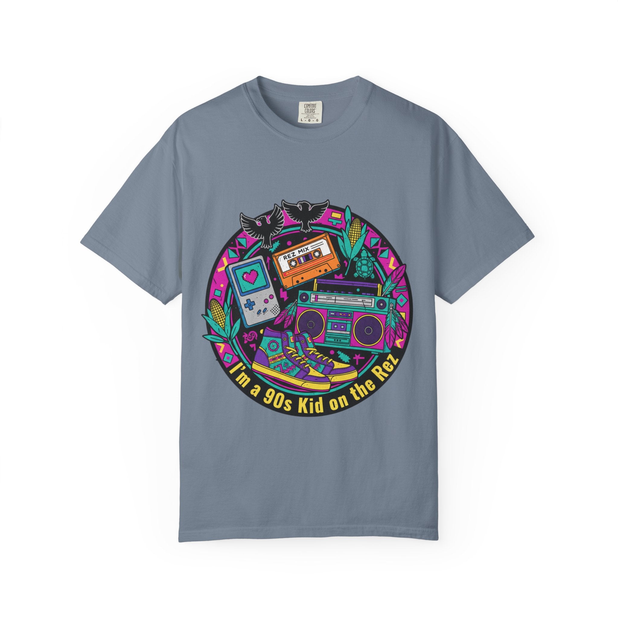 90s Kid T-Shirt — "I'm a 90s Kid on the Rewind" Retro Gamer, Cassette & Boombox Tee
