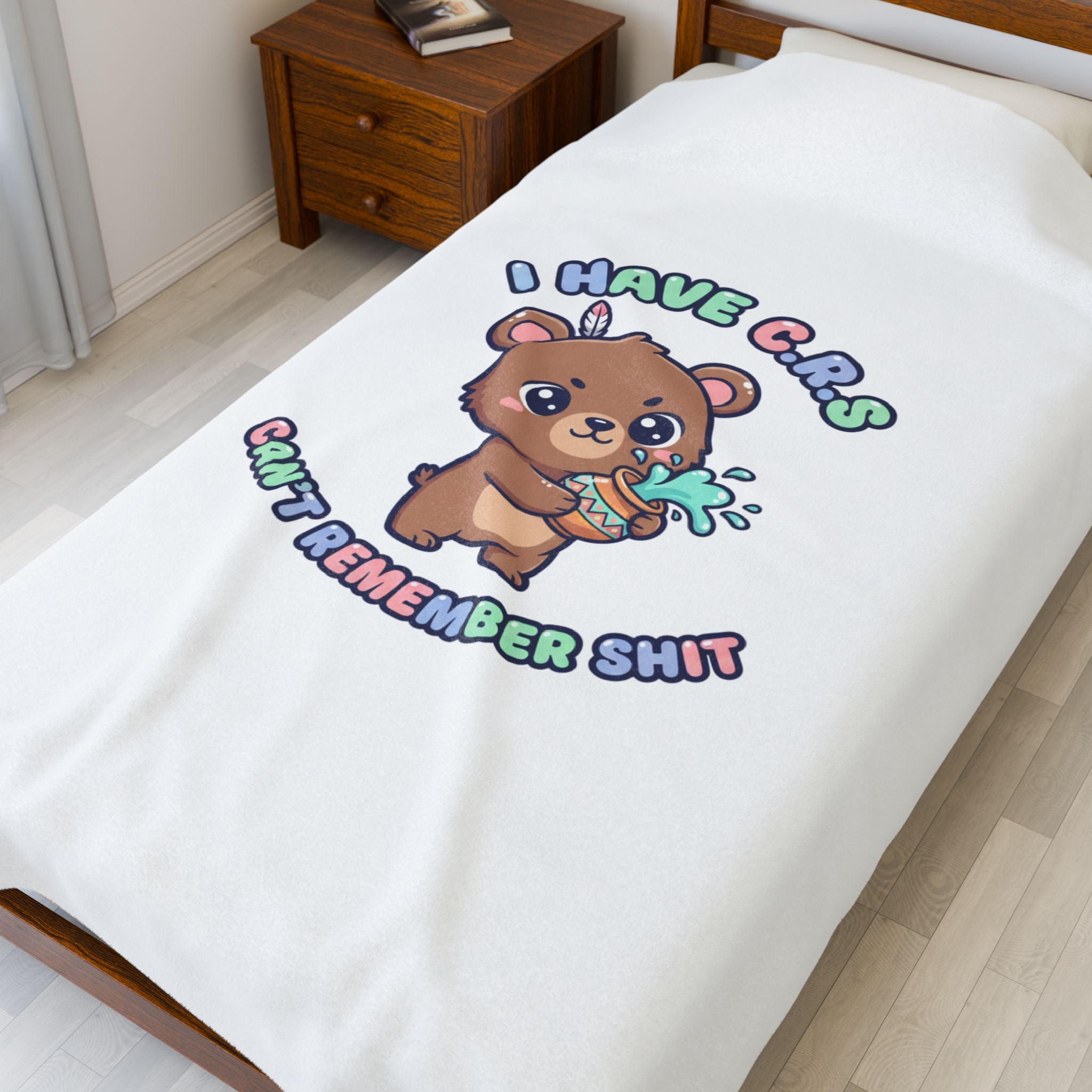 Cute Menacing Kawaii Bear Blanket | Soft Threat pastel sarcasm