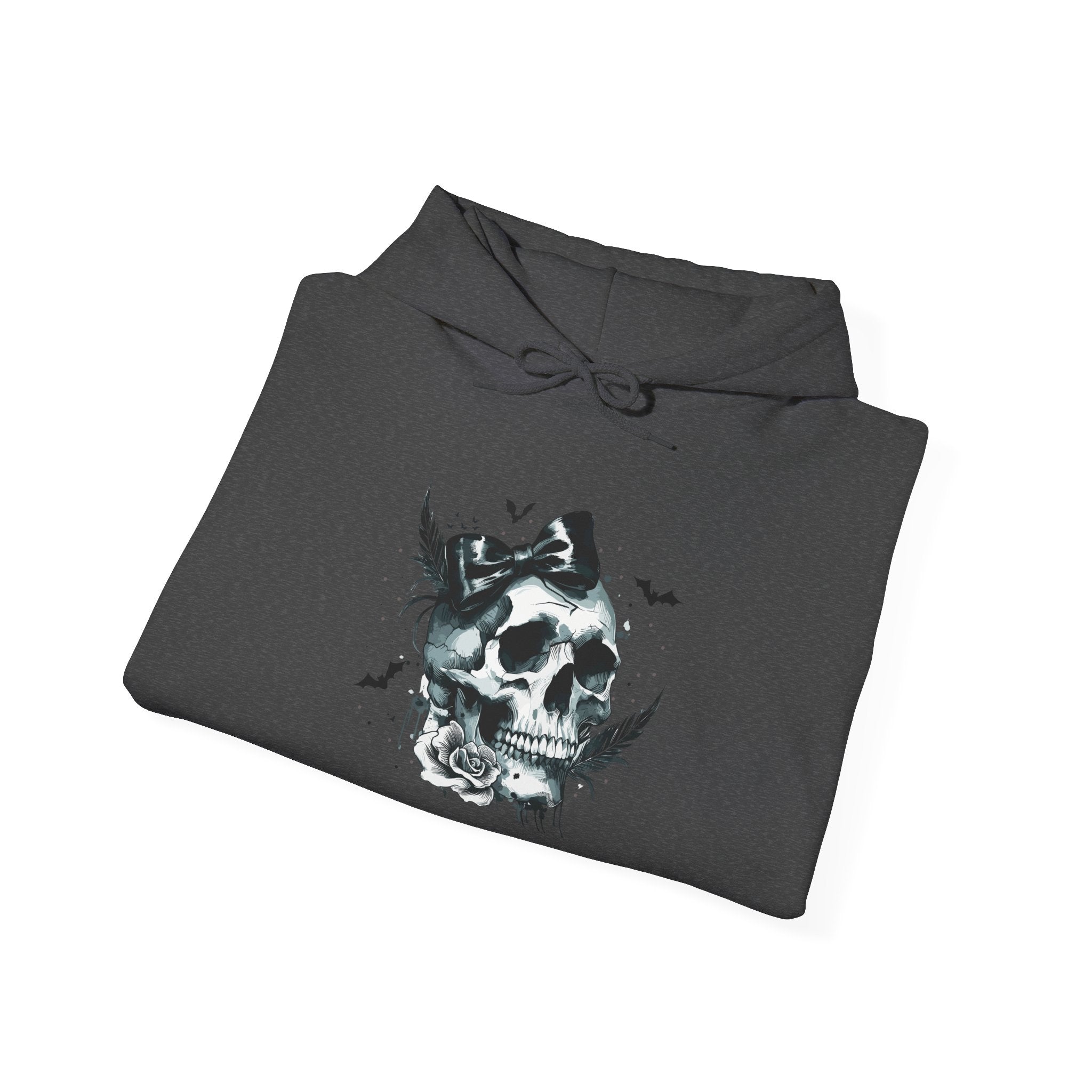 Halloween Skull Hoodie — 'Not Hiding From Halloween' Gothic Skull & Pumpkin Sleeve Pullover