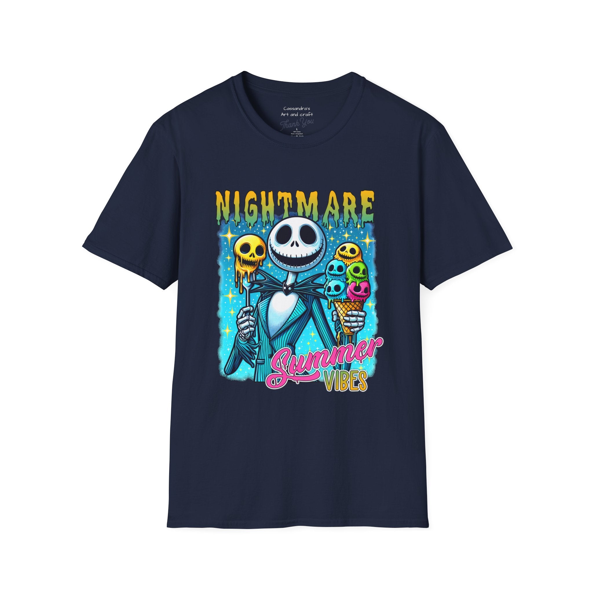 Nightmare Summer Vibes T-Shirt — Jack Skellington Ice Cream Graphic Tee