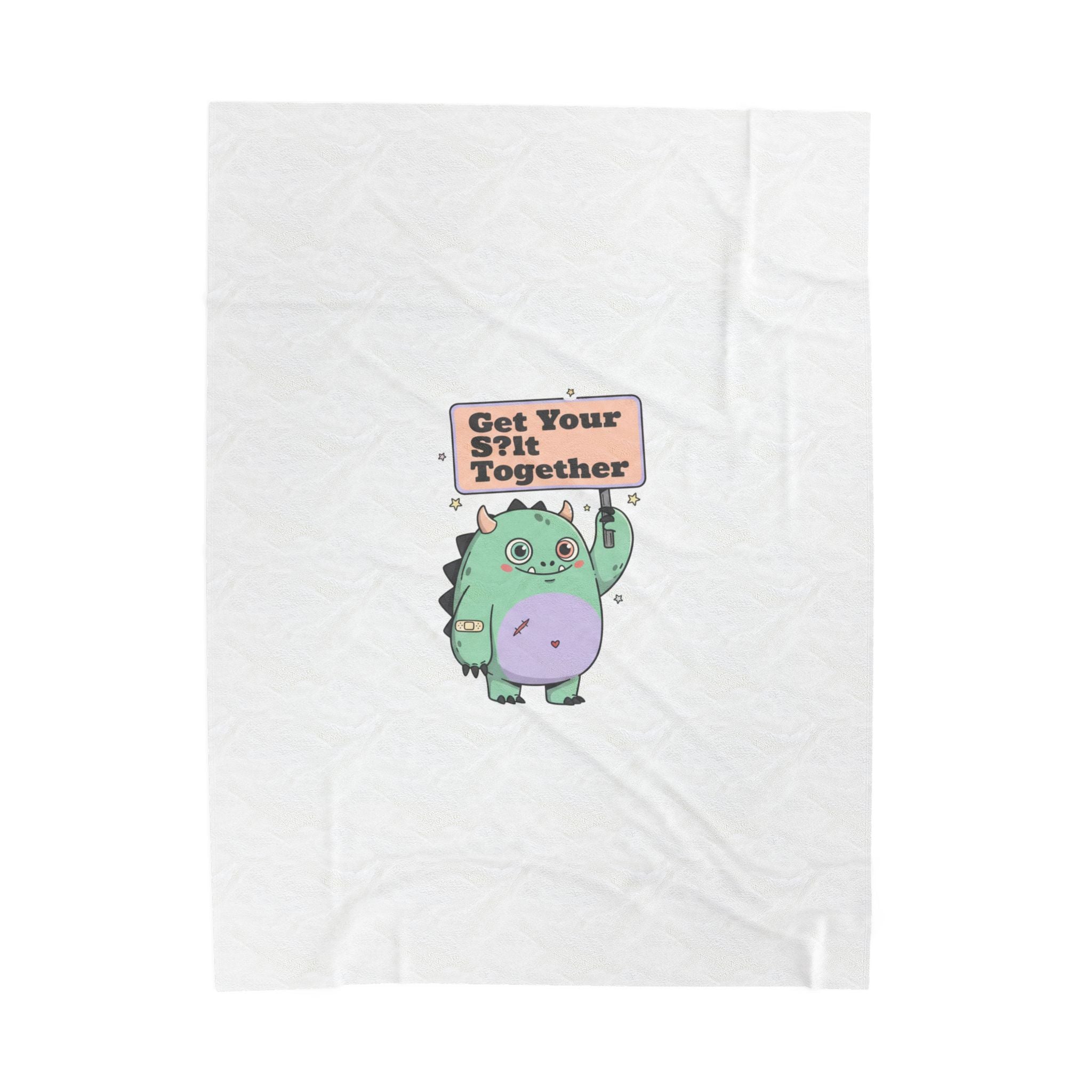 Get Your Sh*t Together Plush Blanket | Mildly Menacing Positivity, dark humor inspirational