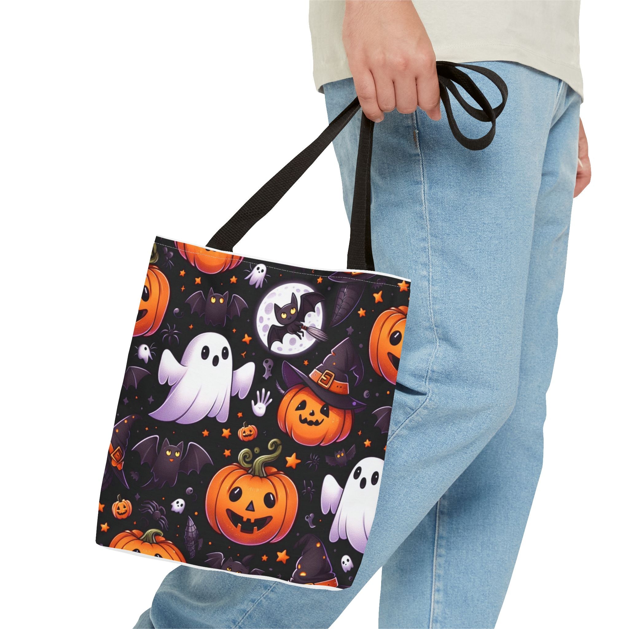 Halloween Ghosts & Pumpkins Tote Bag - Cute Spooky All-Over Print