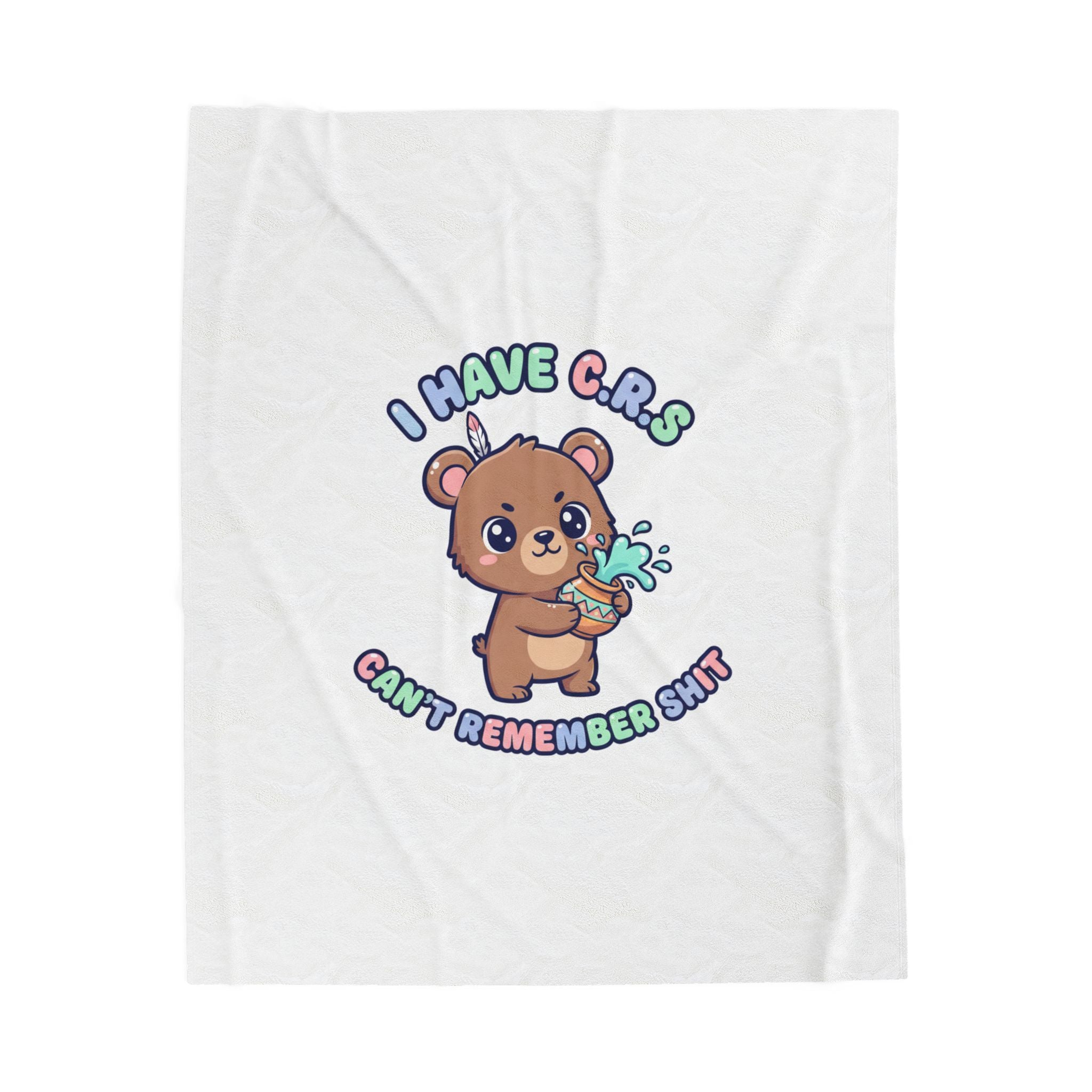 Cute Menacing Kawaii Bear Blanket | Soft Threat pastel sarcasm