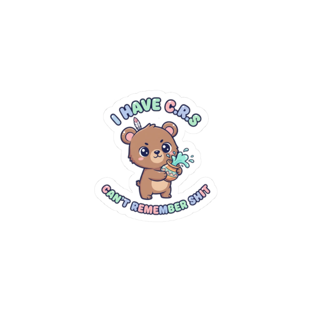 Cute Menacing Bear Sticker | Soft Threat kawaii, pastel sarcasm
