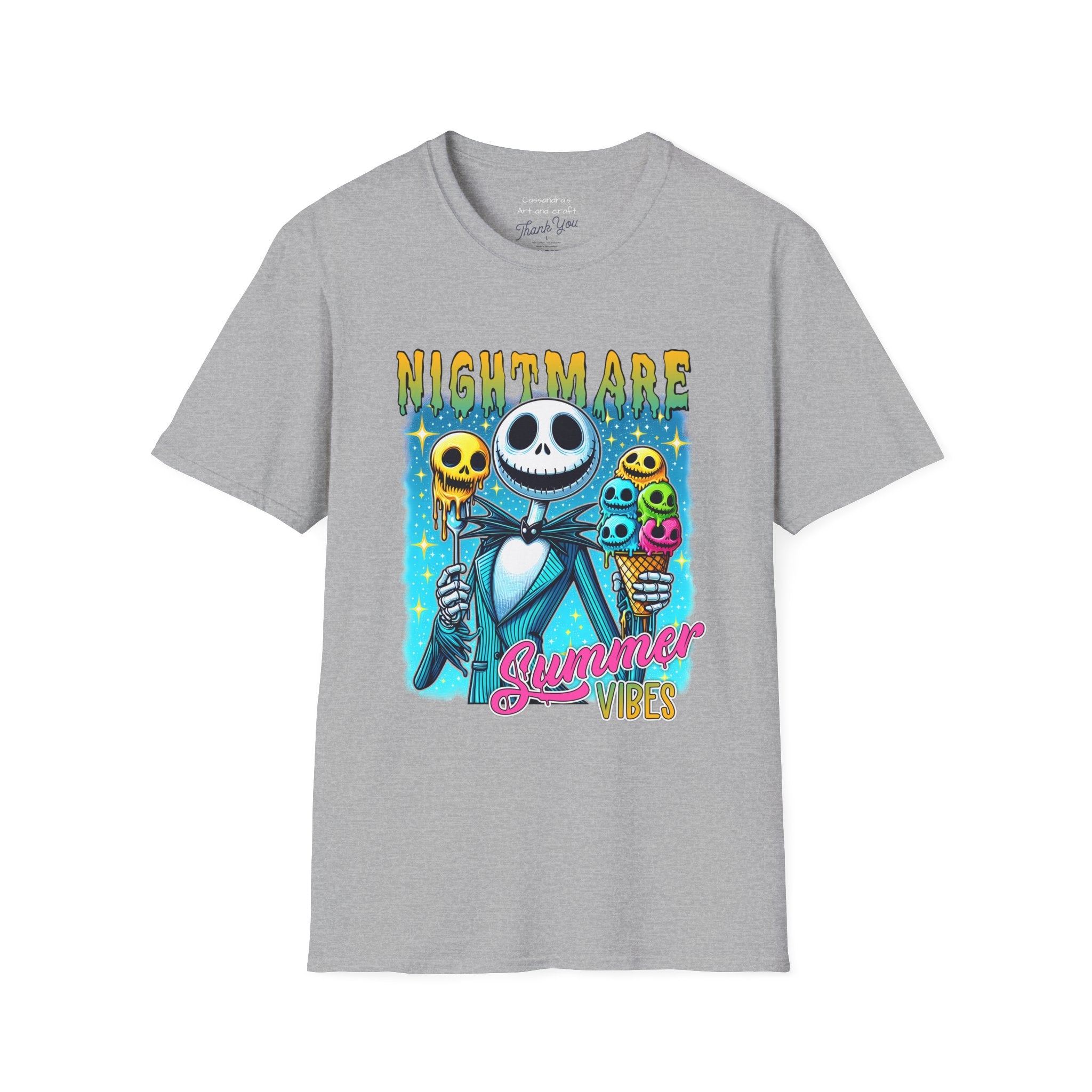 Nightmare Summer Vibes T-Shirt — Jack Skellington Ice Cream Graphic Tee