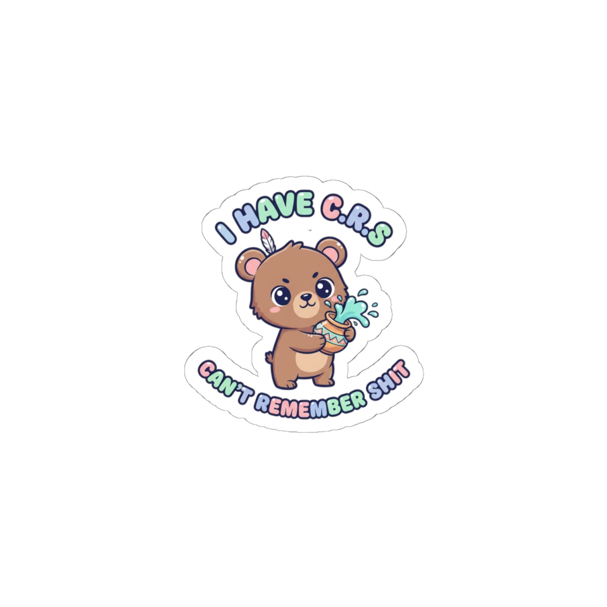 Cute Menacing Bear Sticker | Soft Threat kawaii, pastel sarcasm