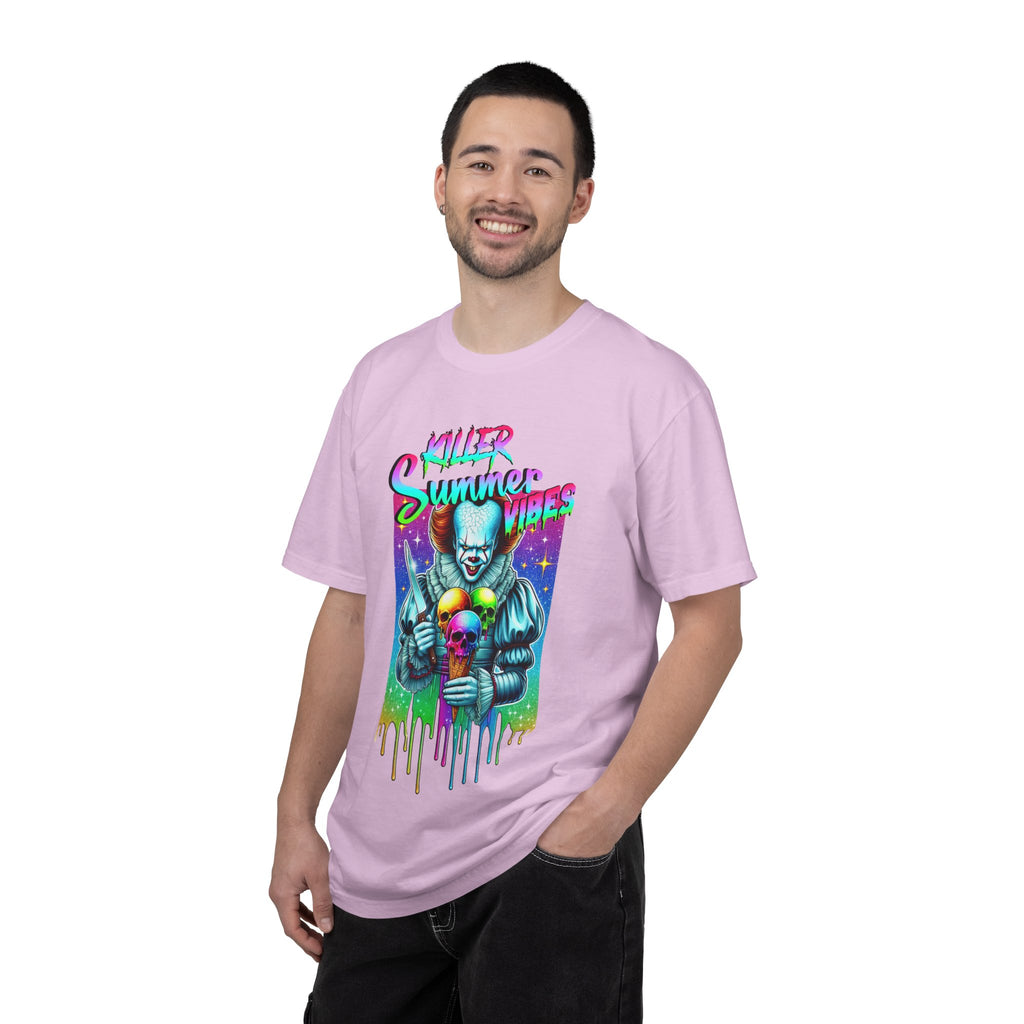 Graphic T-Shirt — "Mild Summer Vibes" Neon Clown Ice Cream Design