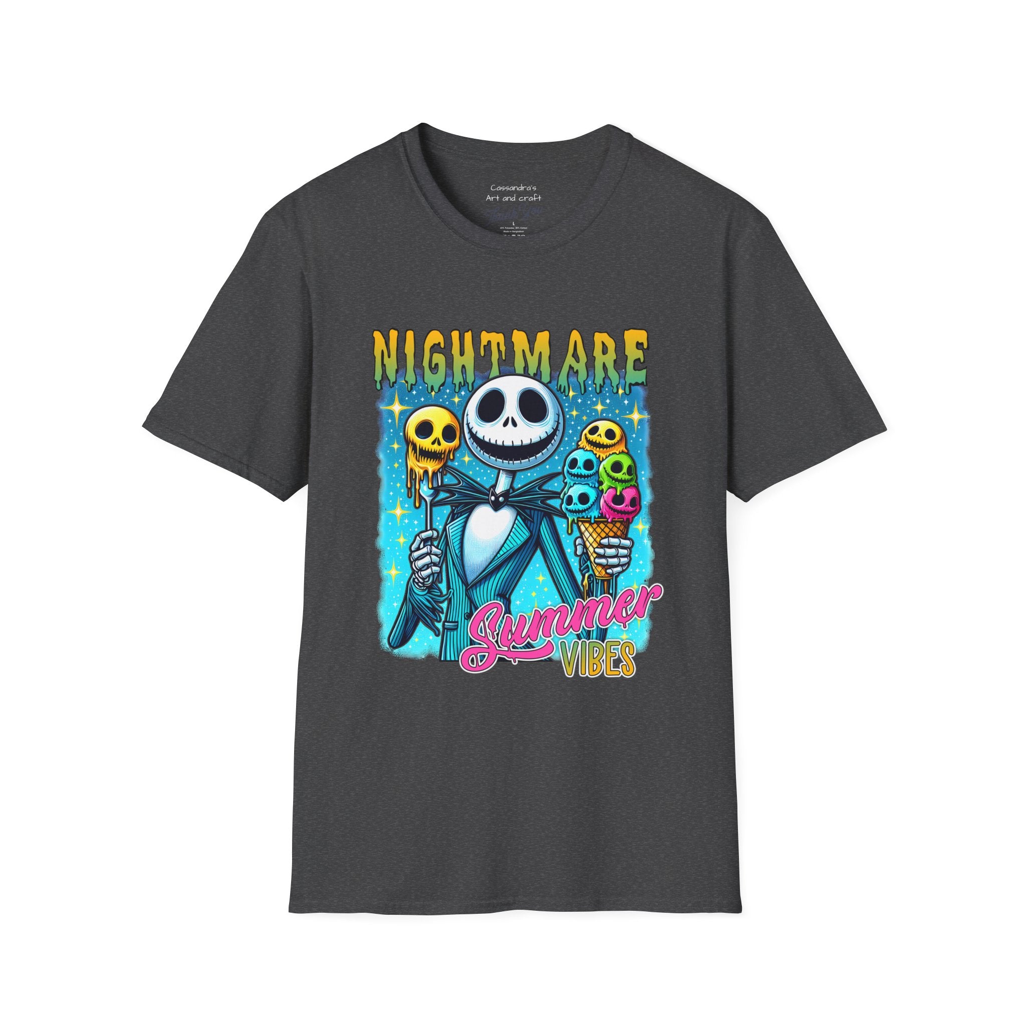 Nightmare Summer Vibes T-Shirt — Jack Skellington Ice Cream Graphic Tee