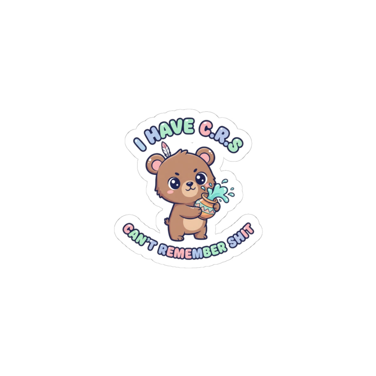 Cute Menacing Bear Sticker | Soft Threat kawaii, pastel sarcasm