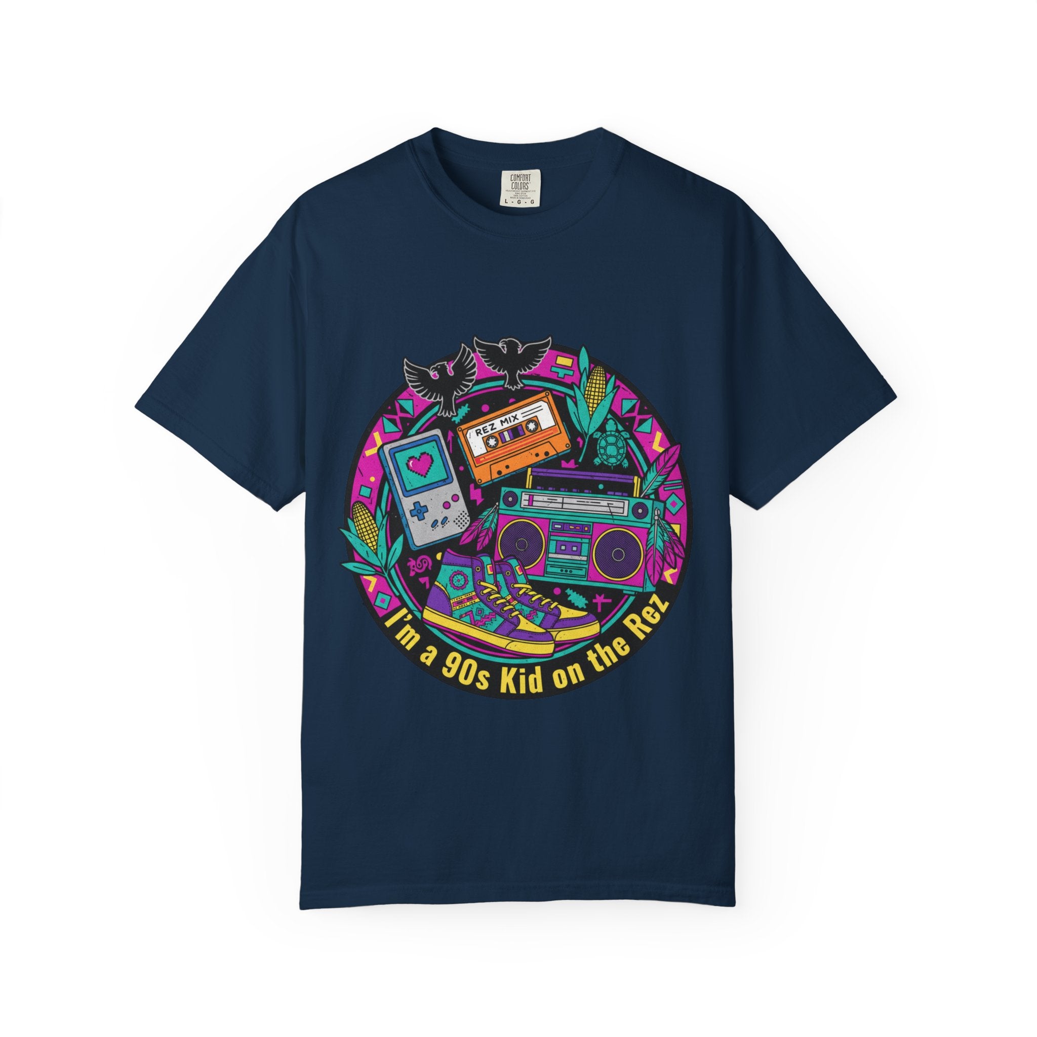 90s Kid T-Shirt — "I'm a 90s Kid on the Rewind" Retro Gamer, Cassette & Boombox Tee