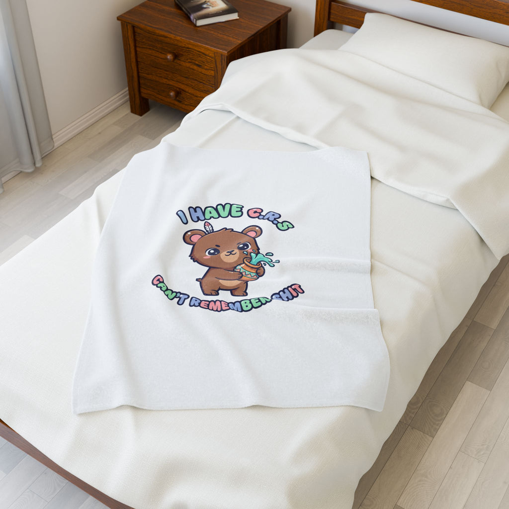 Cute Menacing Kawaii Bear Blanket | Soft Threat pastel sarcasm