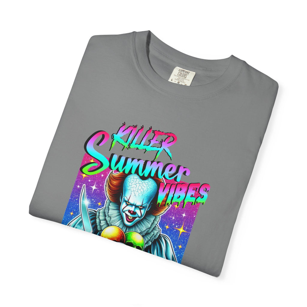 Graphic T-Shirt — "Mild Summer Vibes" Neon Clown Ice Cream Design