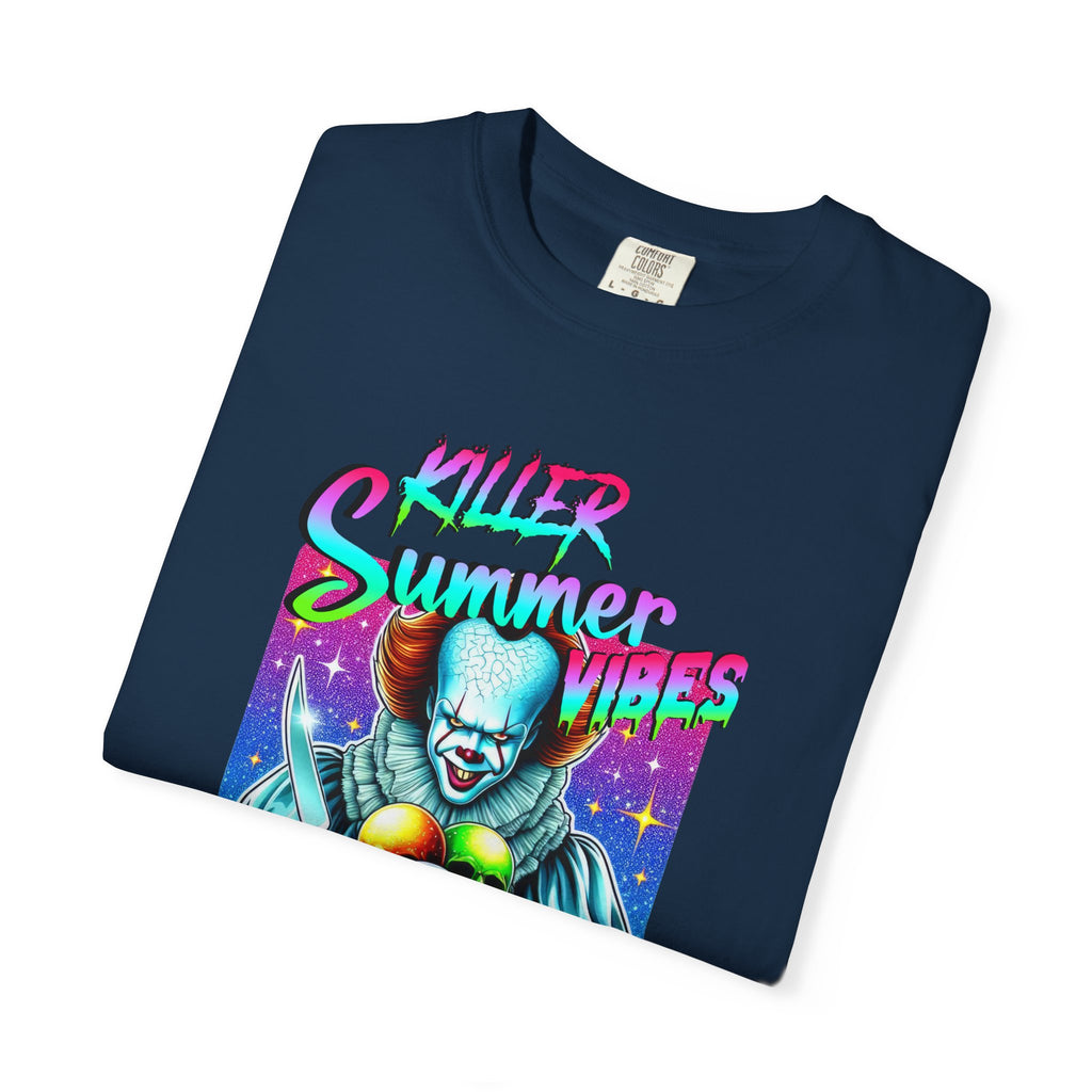 Graphic T-Shirt — "Mild Summer Vibes" Neon Clown Ice Cream Design