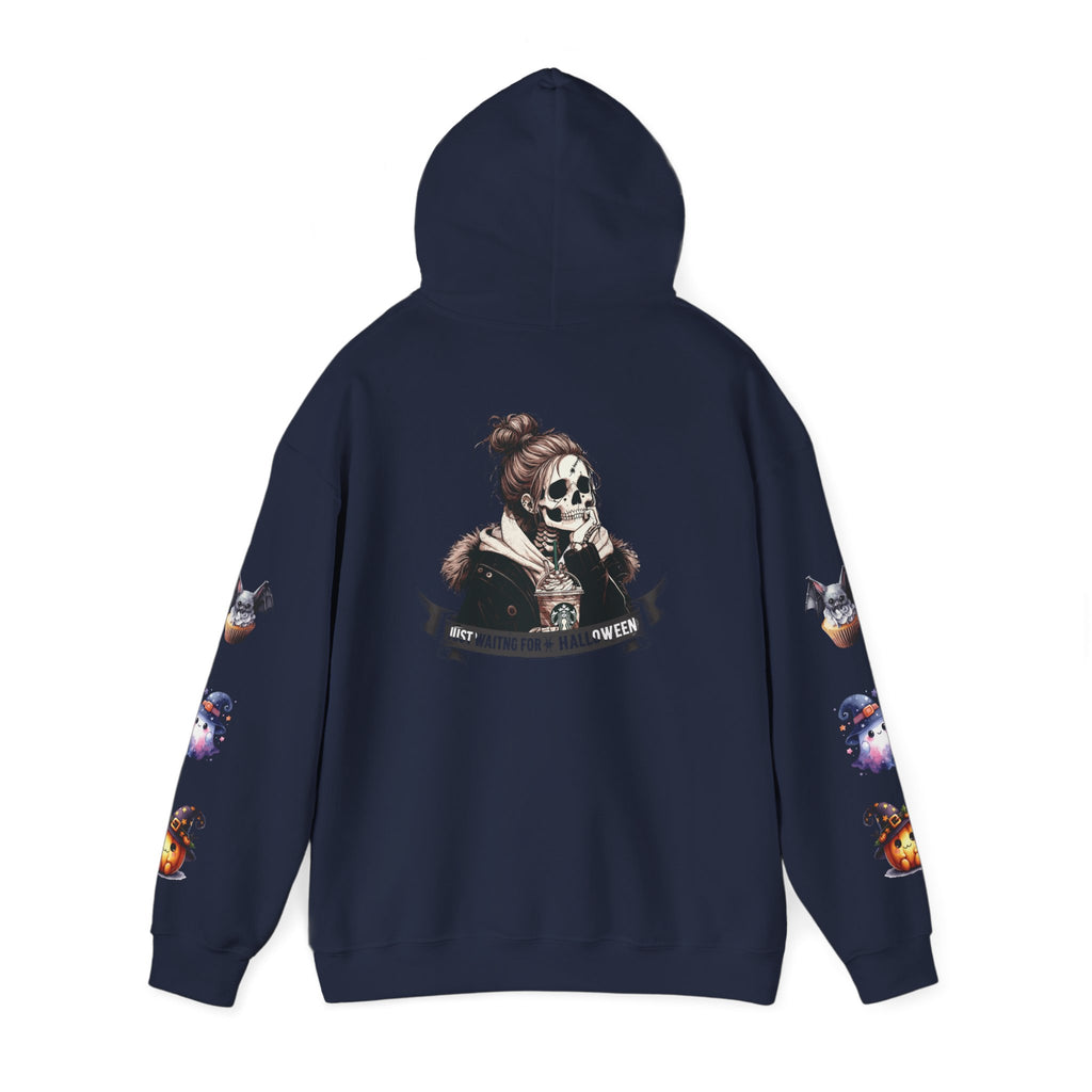 Halloween Skull Hoodie — 'Not Hiding From Halloween' Gothic Skull & Pumpkin Sleeve Pullover
