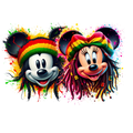 Reggea Mickey and Minnie Mouse T-Shirt