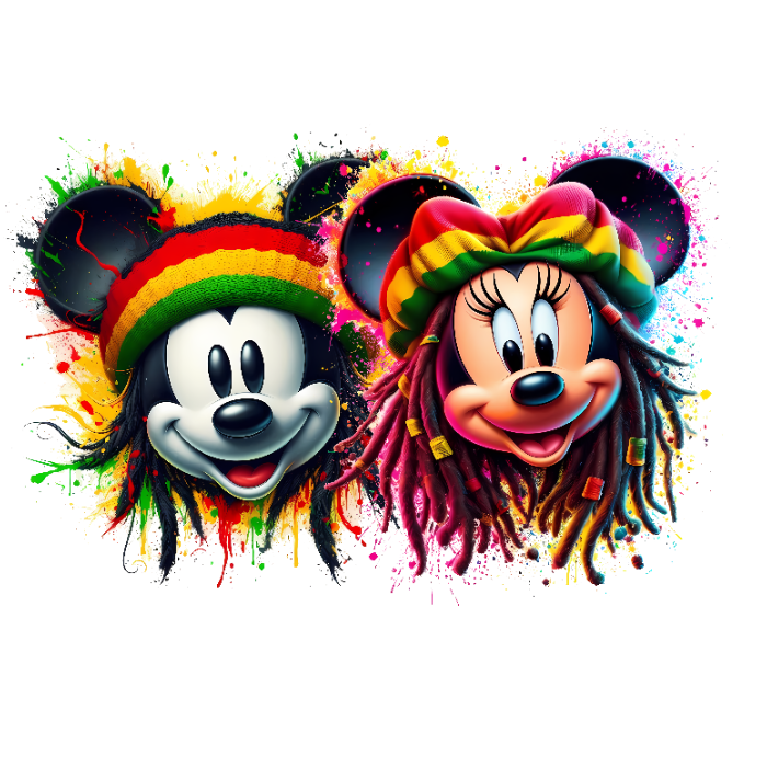 Reggea Mickey and Minnie Mouse T-Shirt