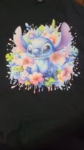 Stitch with flowers t-shirt