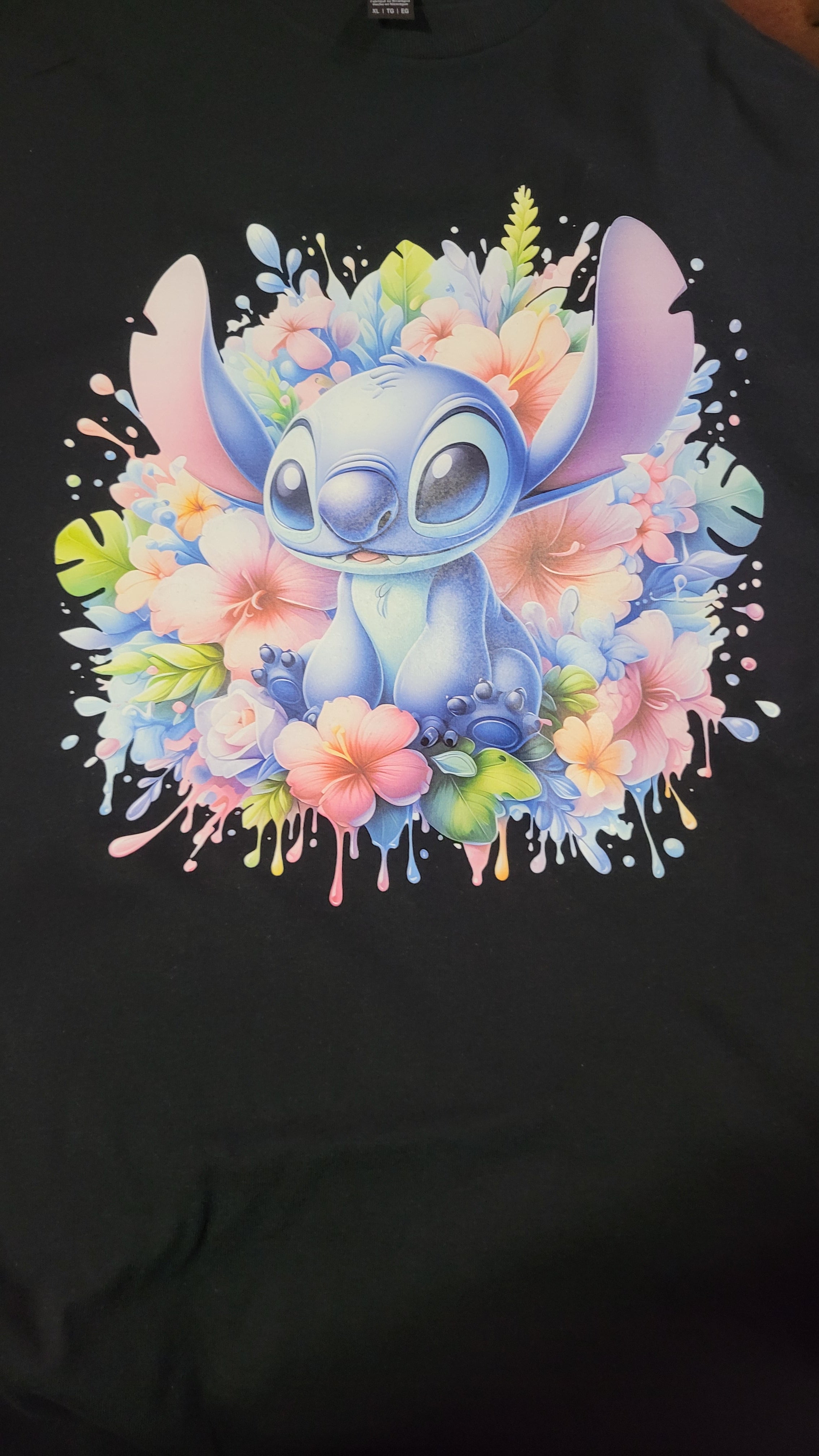 Stitch with flowers t-shirt